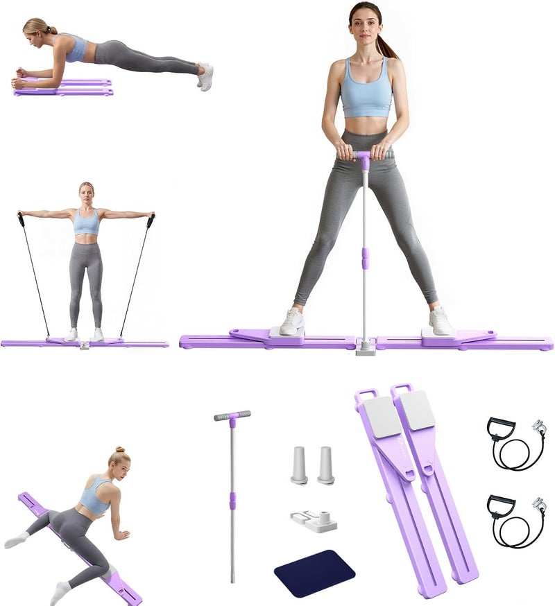 SolidFit Pliates Board - Multifunctional Anti-Slip Silent Pilates Board for Home Workout Portable Pilates Reformer Machine for Full Body Exercise Postnatal Recovery Low Impact Rehabilitation Indoor & Outdoor - Image 1